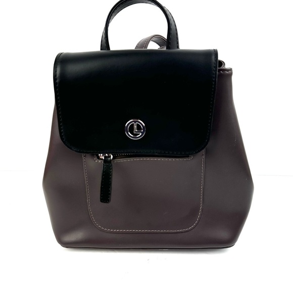 L Credi Backpack Black Brown Taupe Made In‎ Italy Faux Leather Rucksack Womens main image 5